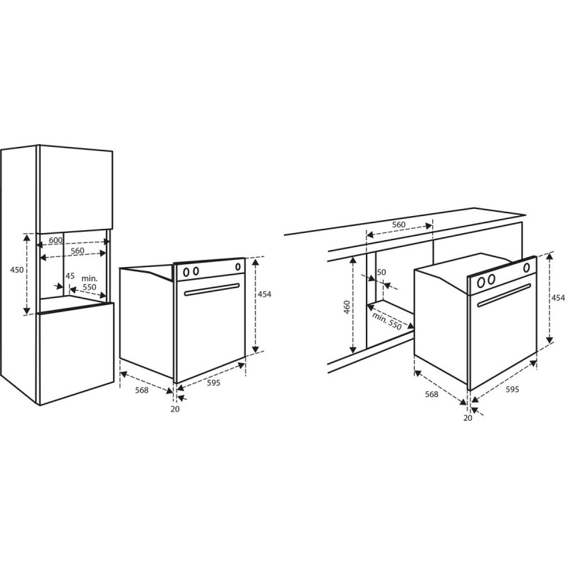 Inventum IMC6044RK - Inbouw combi-oven - Hetelucht - Magnetron - Grill - 44 liter - 45 cm hoog - Tot 230 graden - RVS/Zwart
