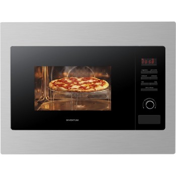 Inventum IMC6125F - Inbouw combi-oven - Hetelucht - Magnetron - Grill - 25 liter - 45 cm hoog - Tot 220 graden - RVS/Zwart