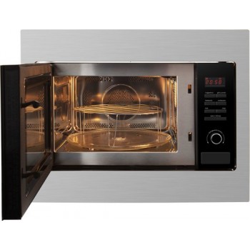 Inventum IMC6125F - Inbouw combi-oven - Hetelucht - Magnetron - Grill - 25 liter - 45 cm hoog - Tot 220 graden - RVS/Zwart