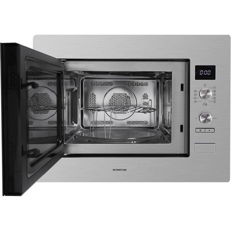 Inventum IMC6132F - Inbouw combi-oven - Hetelucht - Magnetron - Grill - 32 liter - 45 cm hoog - Tot 220 graden - Zwart/RVS