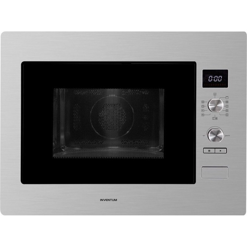 Inventum IMC6132F - Inbouw combi-oven - Hetelucht - Magnetron - Grill - 32 liter - 45 cm hoog - Tot 220 graden - Zwart/RVS