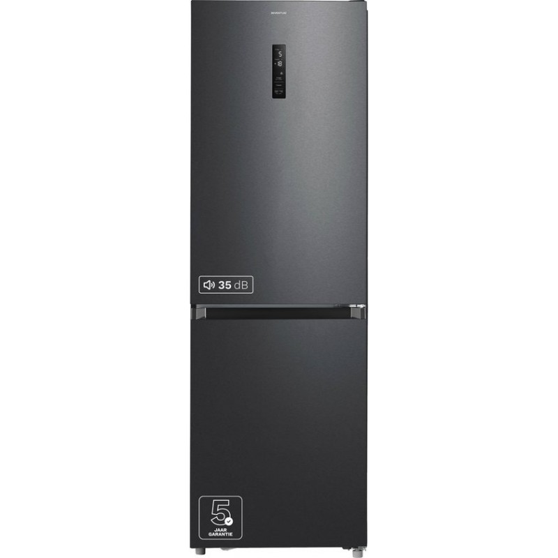 Inventum KV1851B No Frost energiezuinige koel-vriescombinatie - 185cm hoog - 334L - Zeer stil: 35 dB - Superkoelen - Supervriezen - Vrijstaand - Zwart