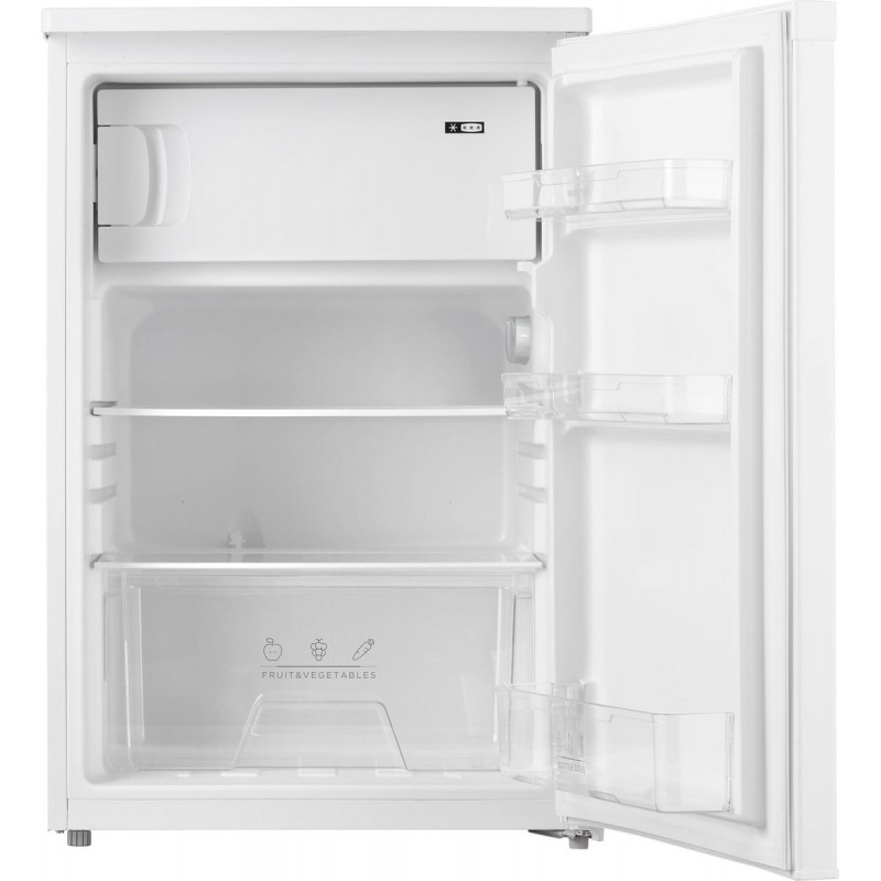 Inventum KV550 tafelmodel koelkast energiezuinig - 113 liter - Met vriesvak - 55 cm breed - Superkoelen - Led-verlichting - Energielabel D - Vrijstaand - Wit