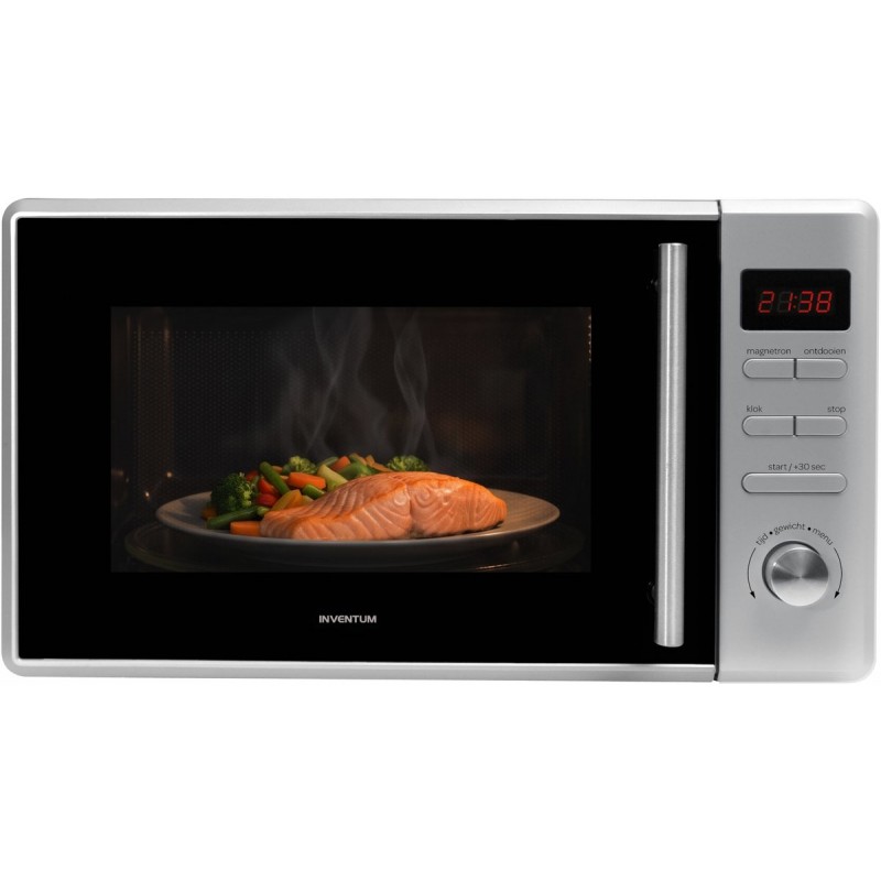Inventum MN207S Solo magnetron - 20L - 800W - 8 kookprogramma's - Display - Ontdooifunctie - Zilver