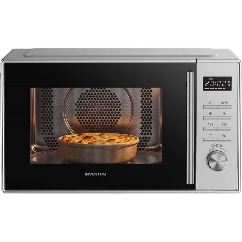 Inventum MN237CS Combimagnetron - 23L - 900W - Hetelucht- en grillfunctie - 10 kookprogramma's - 4 combistanden - Ontdooifunctie - Kinderslot - Zilver