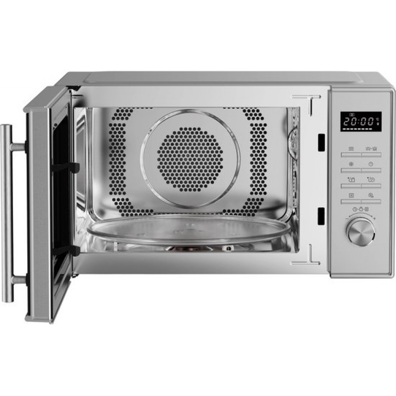 Inventum MN237CS Combimagnetron - 23L - 900W - Hetelucht- en grillfunctie - 10 kookprogramma's - 4 combistanden - Ontdooifunctie - Kinderslot - Zilver