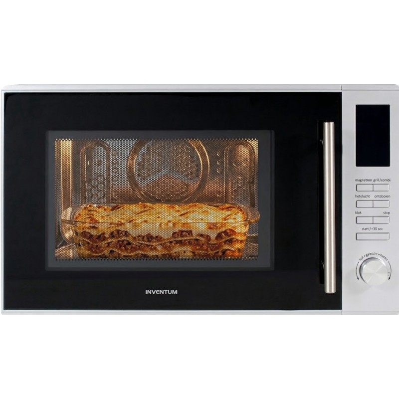Inventum MN305C - Vrijstaande combimagnetron - Heteluchtoven - Grill - 30 liter - 900 watt - 10 kookprogramma's - RVS/Zwart