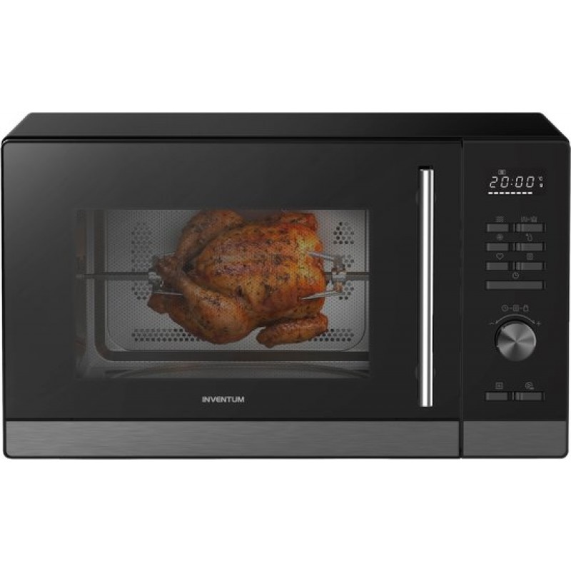 Inventum MN327CB Combimagnetron - 32L - 1000W - Hetelucht- en grillfunctie - Met draaispit - 10 programma's - 4 combistanden - Ontdooifunctie - Zwart