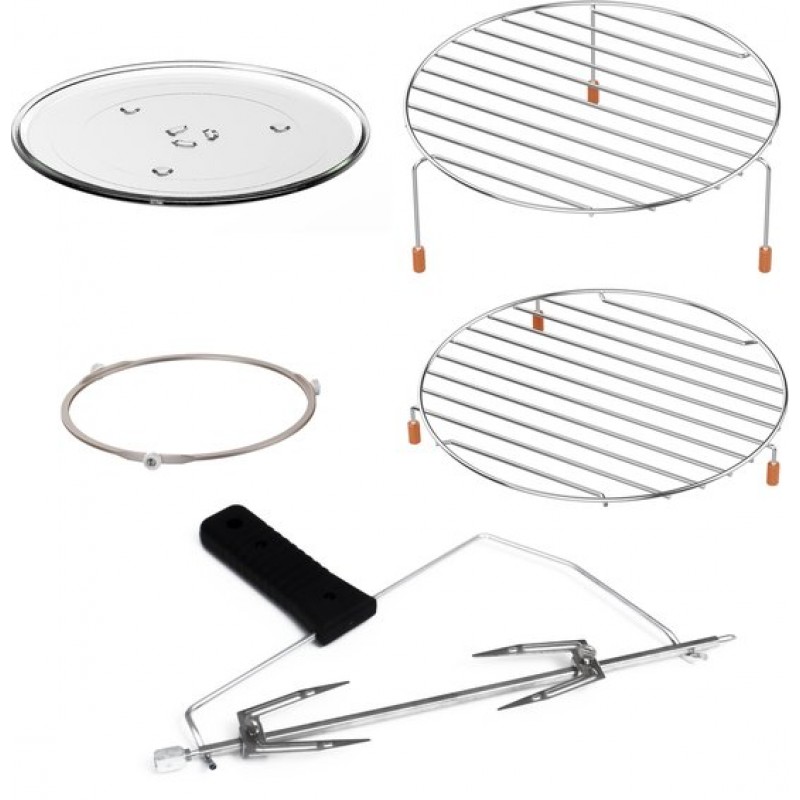 Inventum MN327CB Combimagnetron - 32L - 1000W - Hetelucht- en grillfunctie - Met draaispit - 10 programma's - 4 combistanden - Ontdooifunctie - Zwart