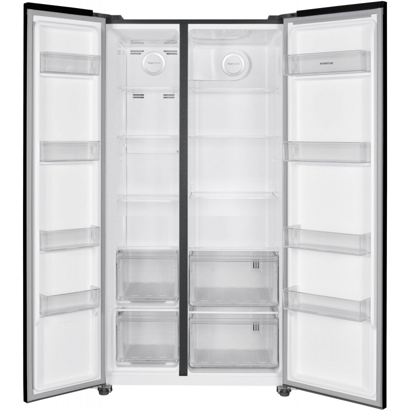 Inventum SKV0180B No Frost energiezuinige Amerikaanse koelkast - 532 liter - Digitaal display - Superkoelen - Supervriezen - Deuralarm - 2 deuren - Zwart
