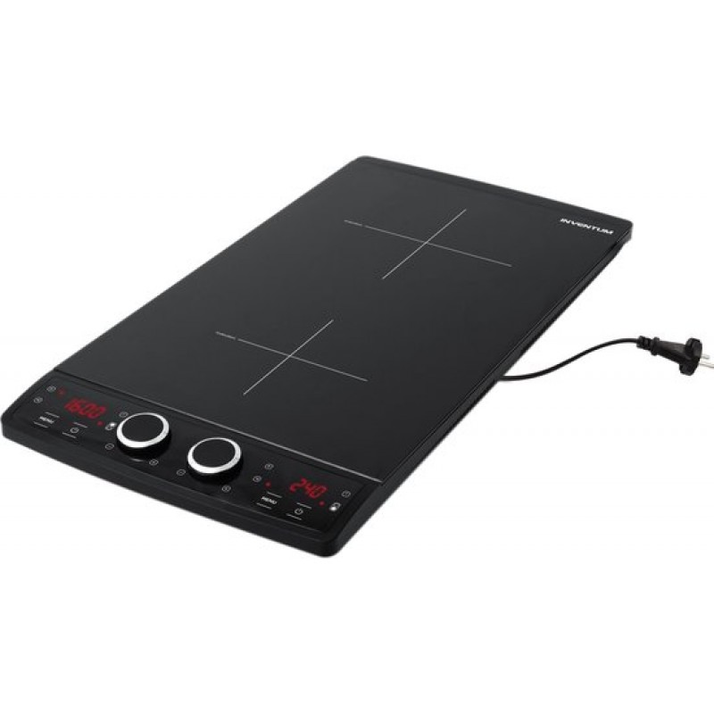 Inventum VKI3010ZWA inductie kookplaat 30 cm - 2 kookzones - 1-fase plug en play - Timer - 10 standen - 2900 W - Vrijstaand - Zwart