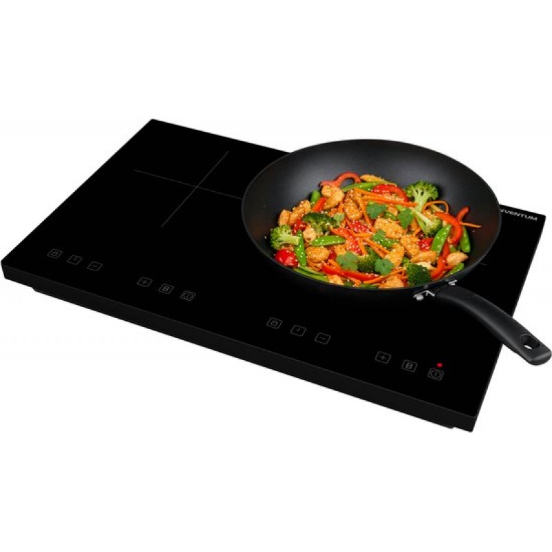 Inventum VKI3020ZWA inductie kookplaat 56,5 cm - 2 kookzones - 1-fase plug en play - Timer - Kinderslot - 8 standen - 3500 W - Vrijstaand - Zwart