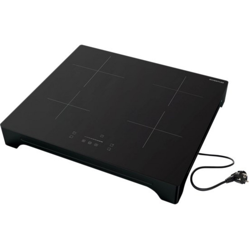 Inventum VKI6010ZWA inductie kookplaat 4 kookzones - 59 cm - 1-fase plug en play - Boost - Timer - Kinderslot - Tot 2600 W - Vrijstaand - Zwart