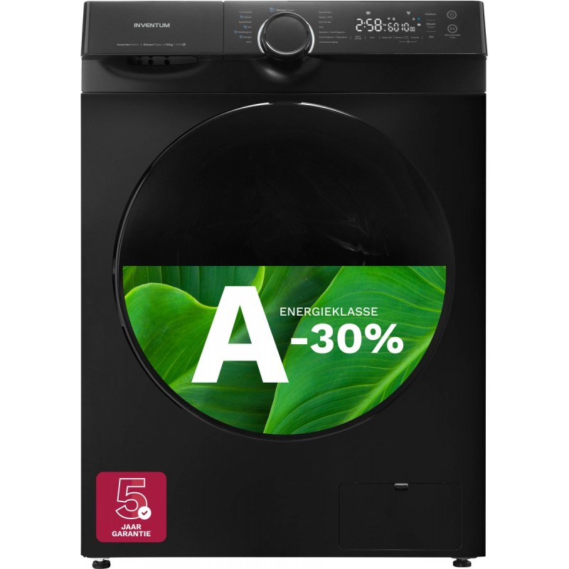 Inventum VWM1010B - Wasmachine - 10kg - 14 programma's - 1400 toeren - Energieklasse A-30% - Steam Clean - Stil: 72 dB - Zwart