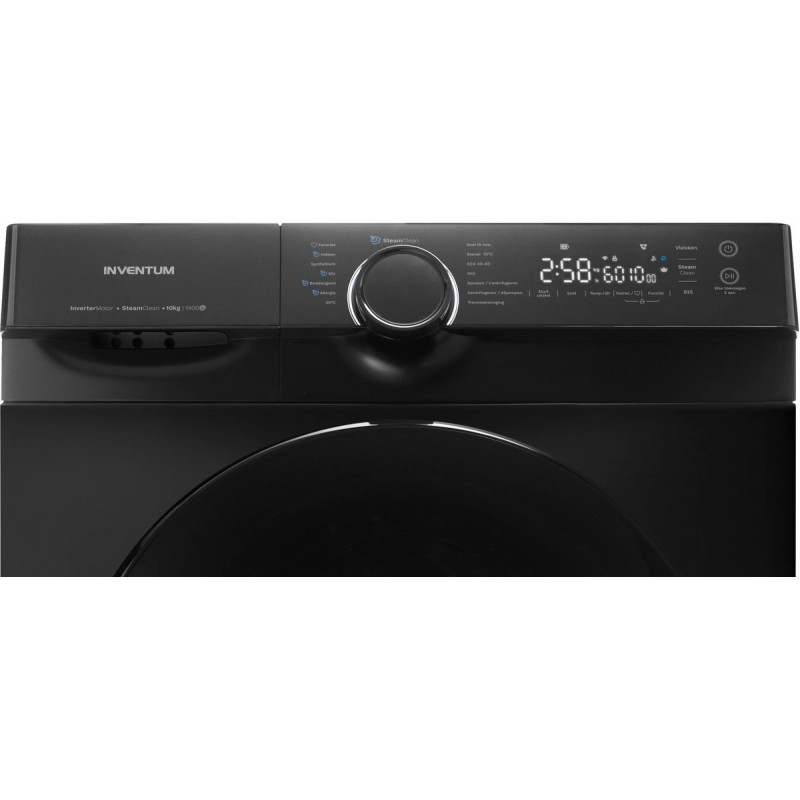 Inventum VWM1010B - Wasmachine - 10kg - 14 programma's - 1400 toeren - Energieklasse A-30% - Steam Clean - Stil: 72 dB - Zwart