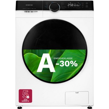 Inventum VWM1010W - Wasmachine - 10kg - 14 programma's - 1400 toeren - Energieklasse A-30% - Steam Clean - Stil: 72 dB - Wit/Zwart