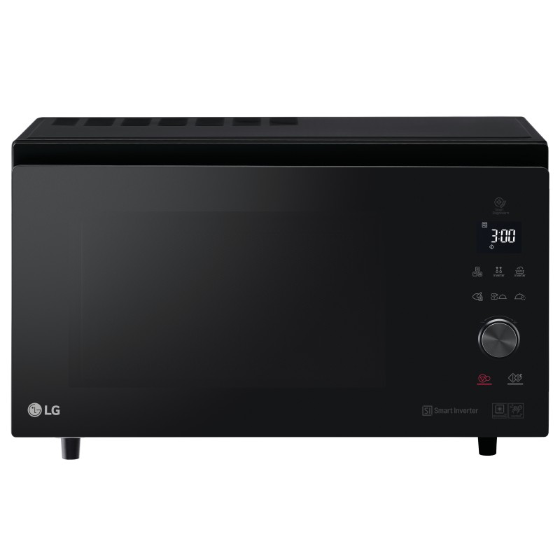 LG MJ3965BPS, Magnetron 39 L, 1100 W Inverter techniek voor snelle, gelijkmatige bereiding, CRISP-schaal voor krokant bakken & grillen, EasyClean™ coating: eenvoudig schoonmaken, Meer kook- en bakmogelijkheden voor flexibel gebruik, Zwart RVS design