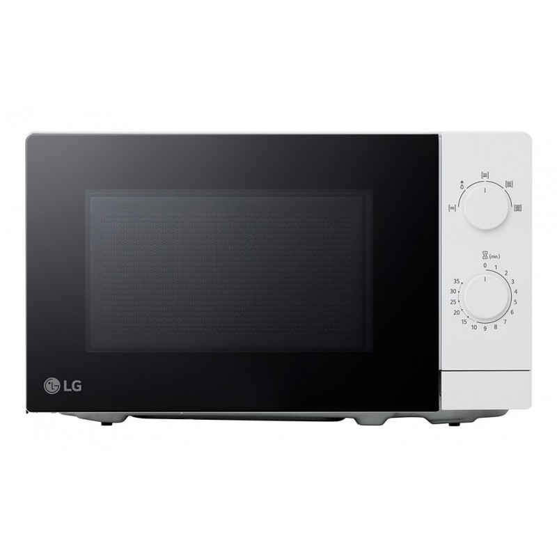 LG MS2082H magnetron 20 L met 700W vermogen voor eenvoudig opwarmen en ontdooien, draaiplateau voor gelijkmatige bereiding en compact design in wit voor elke keuken.