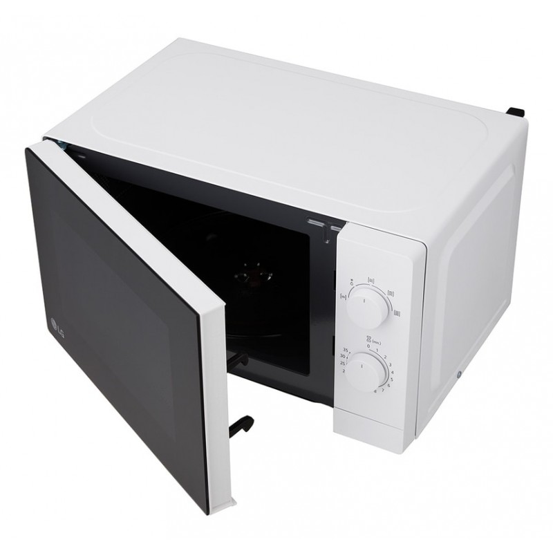 LG MS2082H magnetron 20 L met 700W vermogen voor eenvoudig opwarmen en ontdooien, draaiplateau voor gelijkmatige bereiding en compact design in wit voor elke keuken.