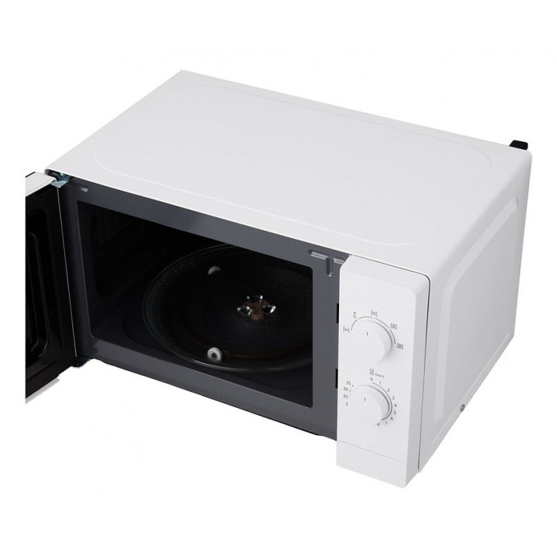 LG MS2082H magnetron 20 L met 700W vermogen voor eenvoudig opwarmen en ontdooien, draaiplateau voor gelijkmatige bereiding en compact design in wit voor elke keuken.