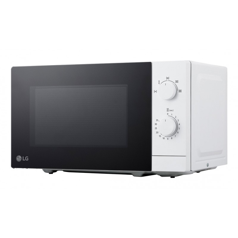 LG MS2082H magnetron 20 L met 700W vermogen voor eenvoudig opwarmen en ontdooien, draaiplateau voor gelijkmatige bereiding en compact design in wit voor elke keuken.