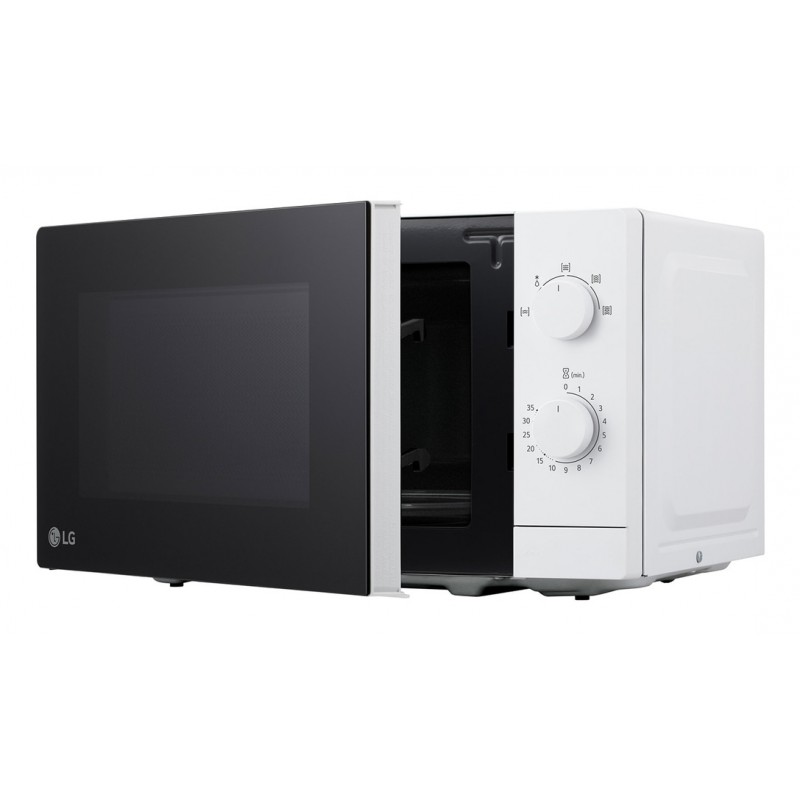 LG MS2082H magnetron 20 L met 700W vermogen voor eenvoudig opwarmen en ontdooien, draaiplateau voor gelijkmatige bereiding en compact design in wit voor elke keuken.