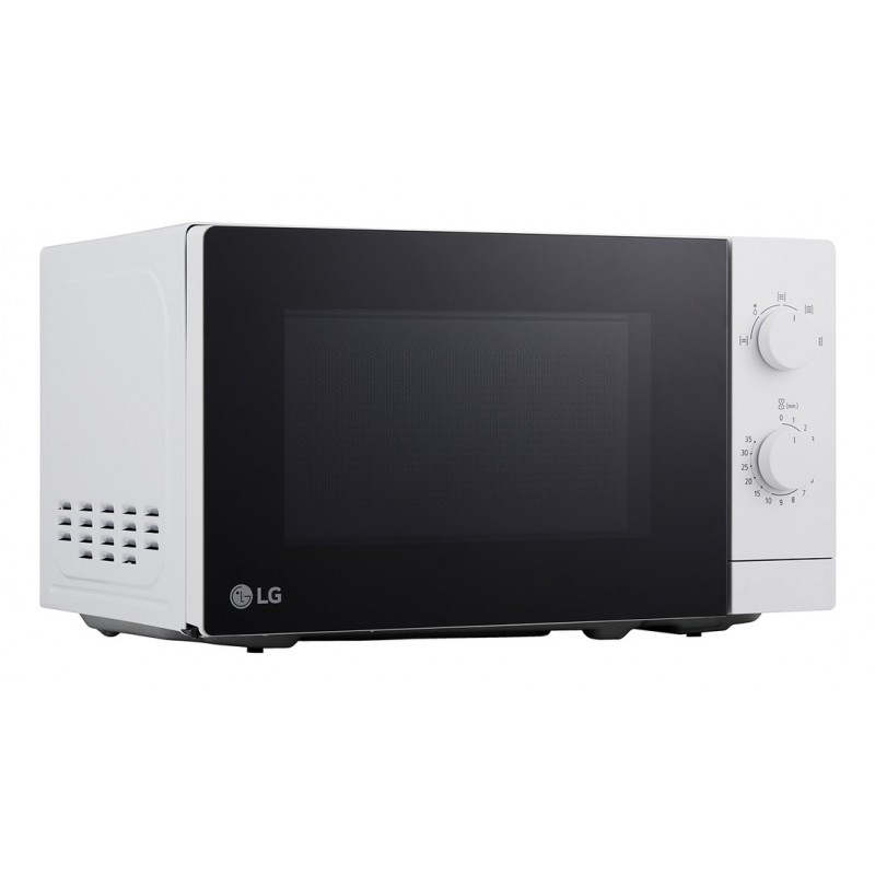 LG MS2082H magnetron 20 L met 700W vermogen voor eenvoudig opwarmen en ontdooien, draaiplateau voor gelijkmatige bereiding en compact design in wit voor elke keuken.
