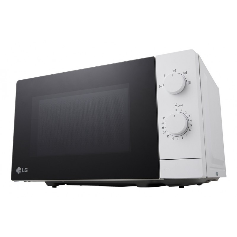 LG MS2082H magnetron 20 L met 700W vermogen voor eenvoudig opwarmen en ontdooien, draaiplateau voor gelijkmatige bereiding en compact design in wit voor elke keuken.