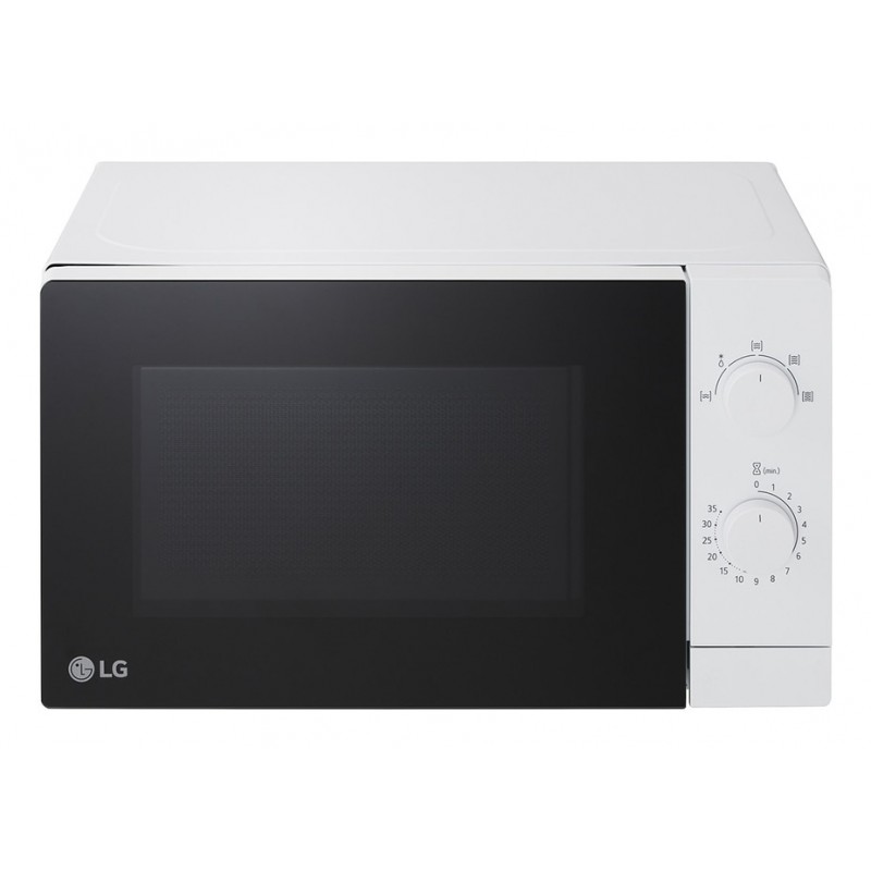 LG MS2082H magnetron 20 L met 700W vermogen voor eenvoudig opwarmen en ontdooien, draaiplateau voor gelijkmatige bereiding en compact design in wit voor elke keuken.