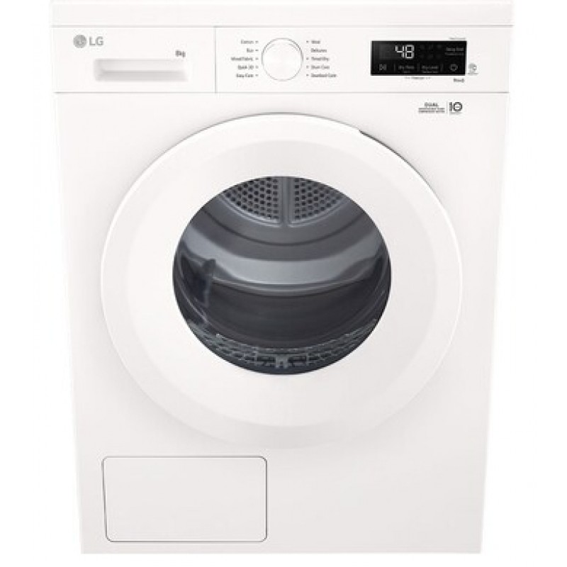 Lg RHX1008NWH - Wasdroger warmtepomp - Warmtepompdroger - 8 kg - Normaal - 64 dB