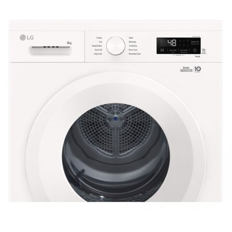 Lg RHX1008NWH - Wasdroger warmtepomp - Warmtepompdroger - 8 kg - Normaal - 64 dB