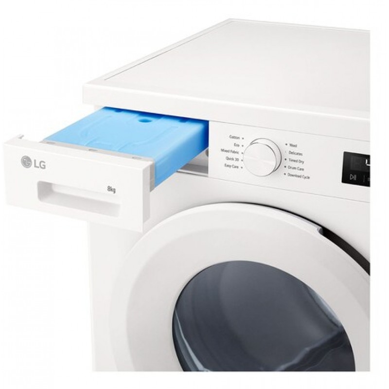 Lg RHX1008NWH - Wasdroger warmtepomp - Warmtepompdroger - 8 kg - Normaal - 64 dB