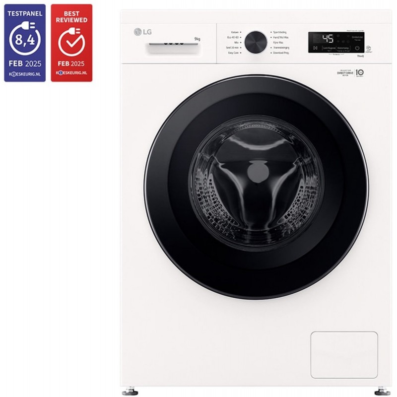 LG F4X1009NWK - Wasmachine - 9 kg - Direct Drive - Energielabel A - Stoom - Voorlader - 1400 RPM