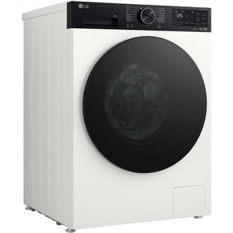 LG F4X5509THB wasmachine 9 kg wit met AI DD voor betere stofverzorging - Inverter Direct Drive voor stille prestaties - 6 Motion voor optimale bewegingen - Steam en TurboWash360 voor sneller schoon - EzDispense doseert automatisch. Energieklasse A