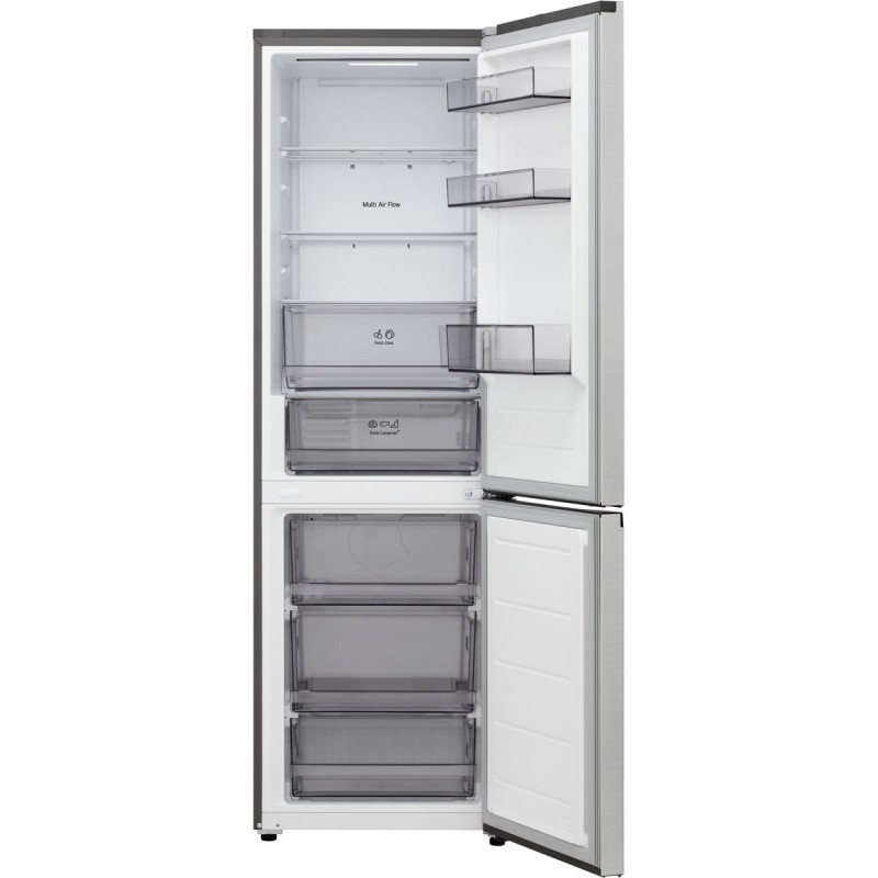 LG GBBSJ1CCPY - Koel-vriescombinatie 333L - Energieklasse C - Zilver - Fresh Converter+ voor ieder soort vlees, fruit of groente - Door Cooling+ waardoor dranken en etenswaren langer vers blijven - Zero Clearance voor iedere keuken