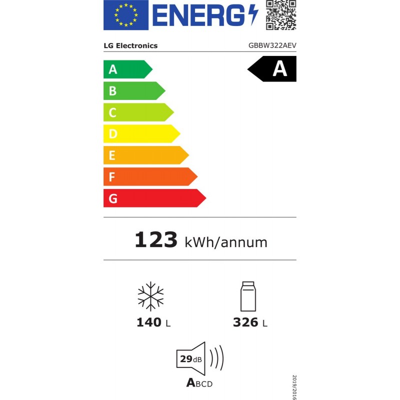 LG GBBW322AEV koel-vriescombinatie Vrijstaand 466 l Zwart