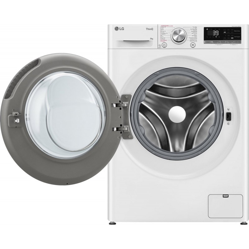 LG GC3R709S1 wasmachine 9 kg, AI DD en AI Wash voor slimme stofverzorging - TurboWash 39 voor sneller schoon - Hygiënisch wassen met stoom en ThinQ slimme bediening. Energieklasse A-10%