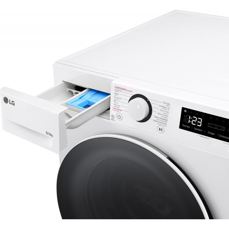 LG GD3R509S0 - 9/6 kg Was-droogcombinatie met Slimme AI DD™ motor - Hygiënisch wassen met stoom - ThinQ™