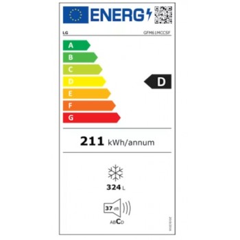 LG GFM61MCCSF Vrieskast Vrijstaand 324 l D Zwart