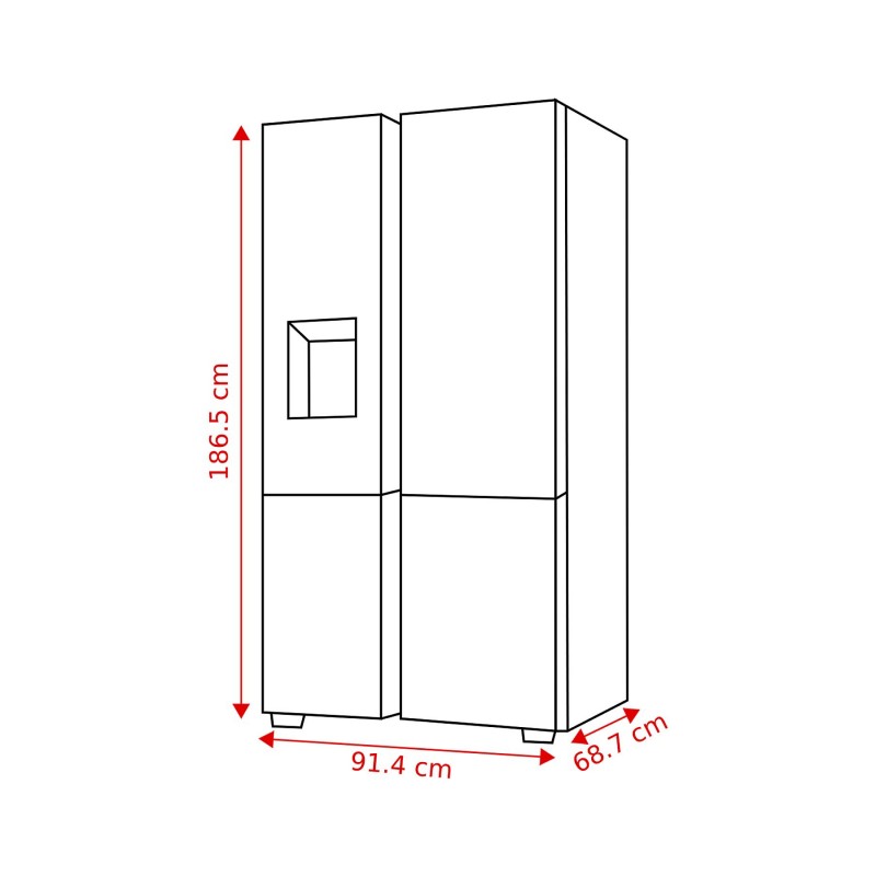 LG GMV960NNME Instaview - Amerikaanse koelkast - breedte 91.4 cm - hoogte 186.5 cm - inhoud 384 l - NoFrost