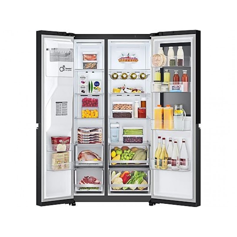 LG GSGV81EPLL InstaView®, Side-by-Side (635 l, E, 1790 mm hoog, Essence Matte Black)