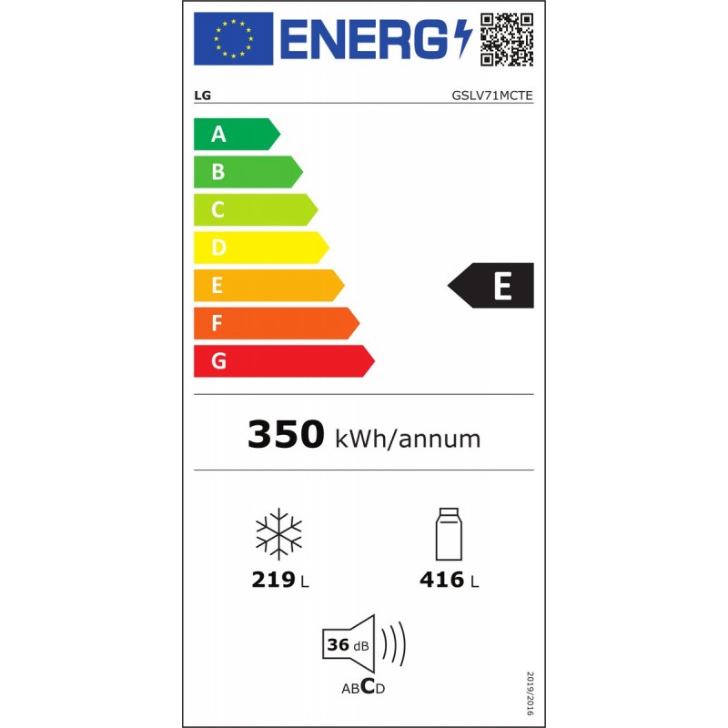 LG GSLV71MCTE - Amerikaanse Koelkast - 635 Liter - Zwart