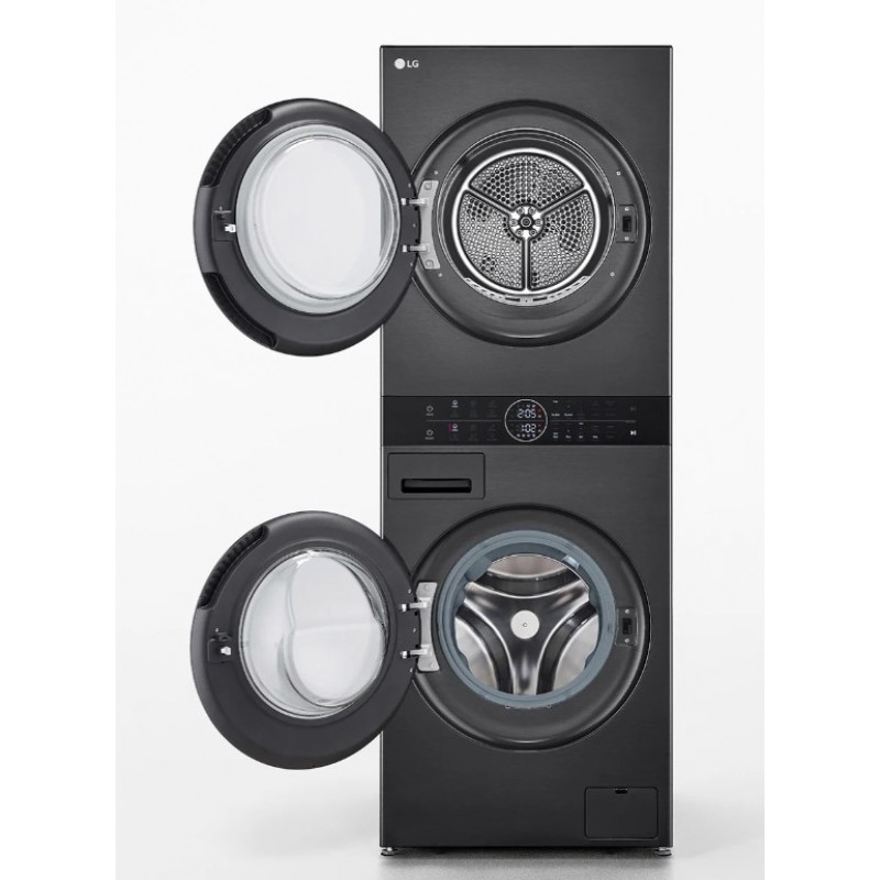 LG WashTower WT1210BBTN WiFi-compatibele wasdroger van 12 kg - Zwart