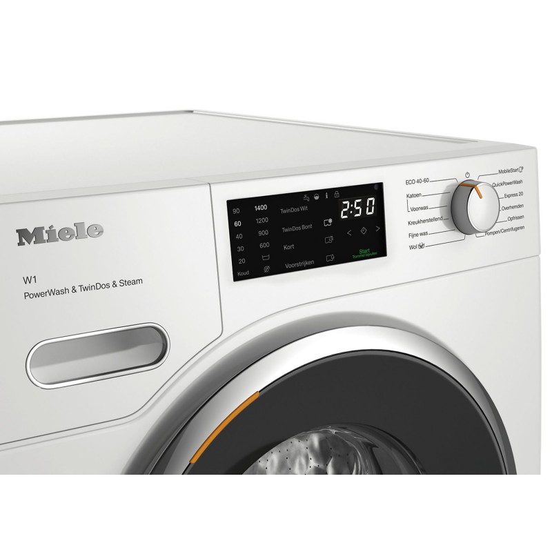 MIELE WWG880 WCS PWash&TDos&Steam W1 Witte Editie Wasmachine (9 kg, 1400 tpm, A, pluizenfilter, filter voor vreemde voorwerpen)