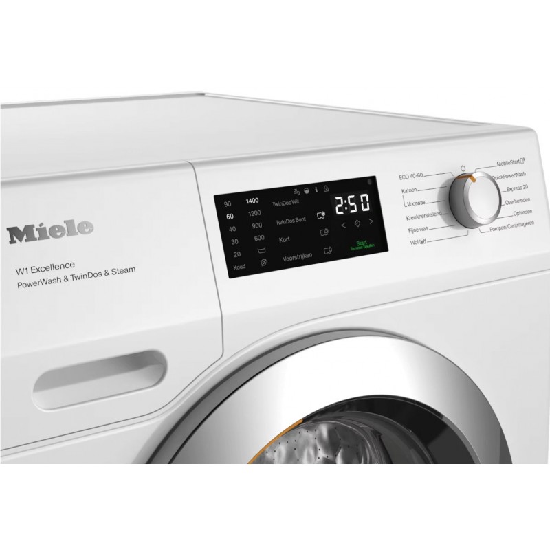Miele WEG895 WPS wasmachine -  9KG - 1400 Toeren - stoomprogramma 