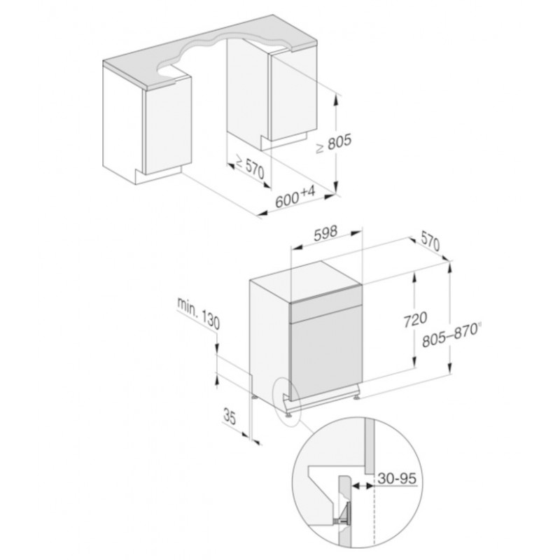 Miele G 5832 SCU CLST Onderbouw vaatwasser Energielabel A 14 couverts