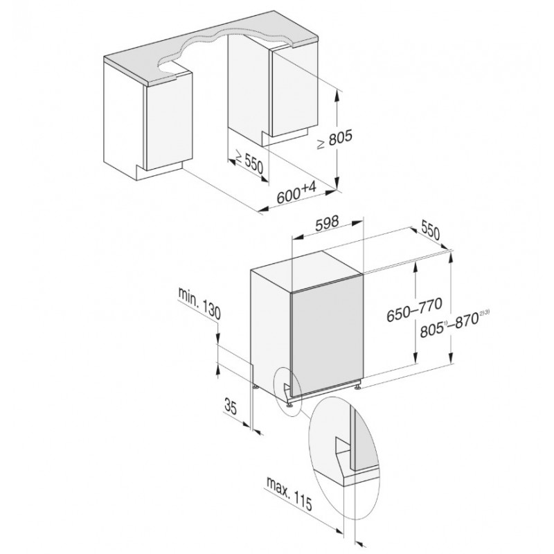 Miele G5851SCVIED - inbouw vaatwasser - volledig geïntegreerd - 43 db - deur-op-deur - 3D-MultiFlex-lade - AutoOpen deur