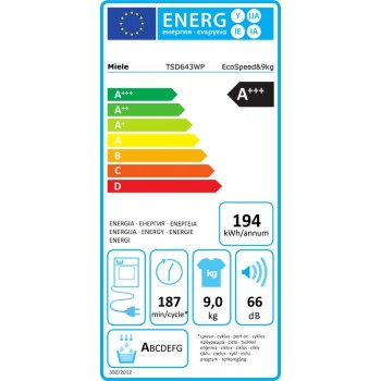Miele TSD 643 WP EcoSpeed & Wash2Dry - Wasdroger - 9 kg
