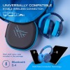 PowerLocus Lion - Koptelefoon kinderen - Kinder Koptelefoon Draadloos - Active Noise Cancelling - Volumelimiet 74/85/94 dB - Boom Microfoon voor Gaming - 70 Uur batterijduur - Blauw