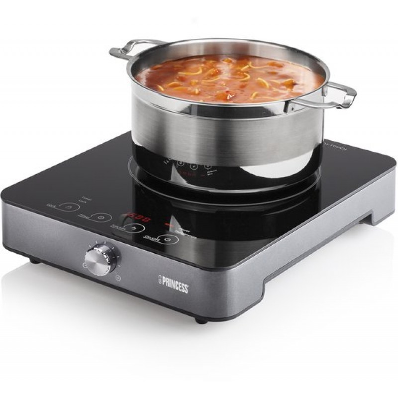 Princess 303010 Inductie Kookplaat - Vrijstaande inductieplaat - Digitaal - LED-display - 1800 Watt - Zwart - Elektrische kookplaat